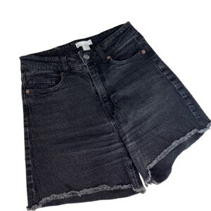 CLEARANCE - H&M High Rise, Charcoal Denim Shorts